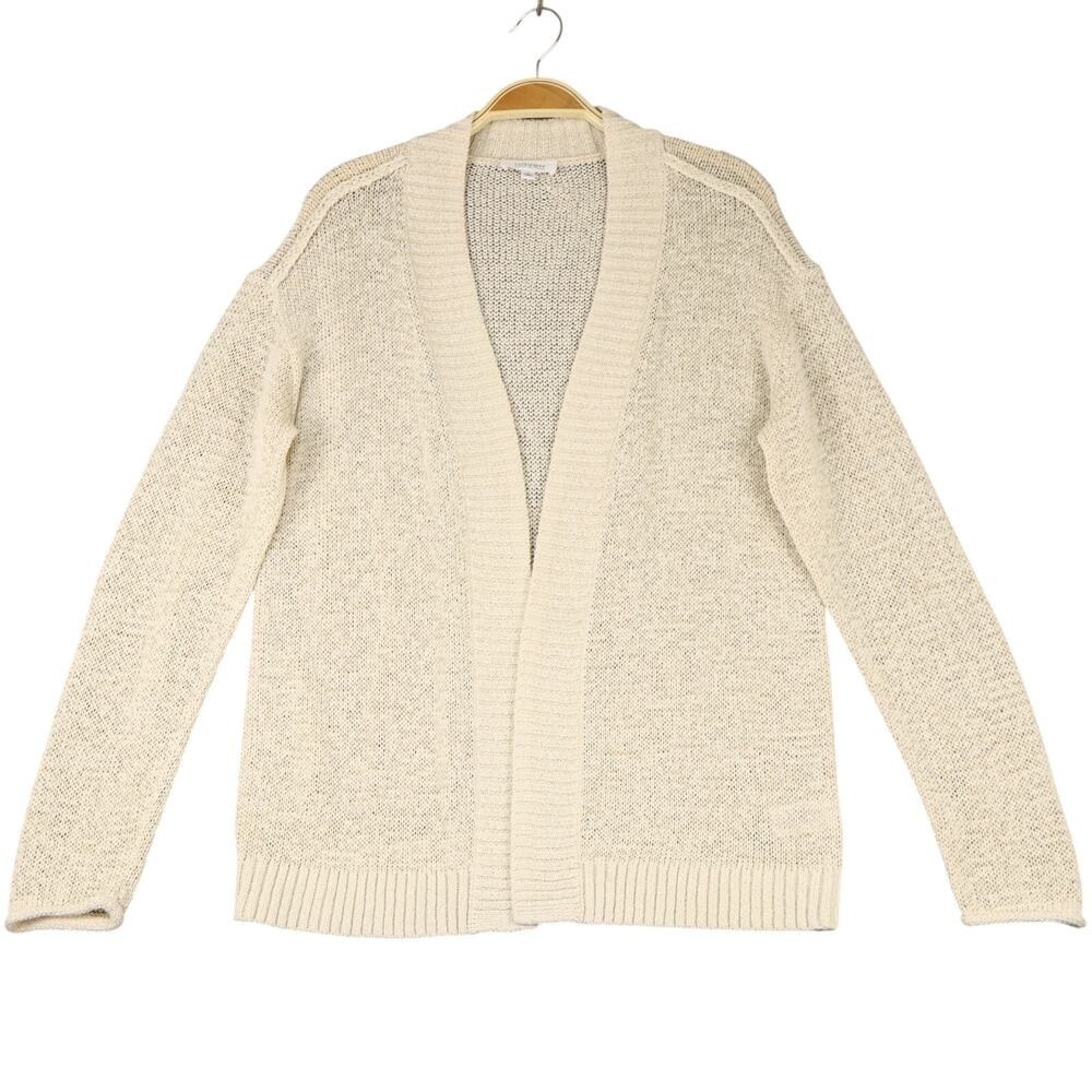 Haven Organic Cotton Linen Longline Cardigan S Open Knit Beach Coastal Neutral